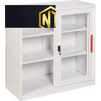 Tủ sắt sơn tĩnh điện màu trắng S26, tay nắm âm màu cam TU88GD